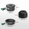 Camping Kookgerei Set 8 delige Outdoor Servies Set Met Anti Verbrandingshandvatten Snel Verhittende Pot Pan Grijs