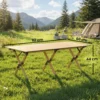 Campingtafel 117 X 60 Cm Aluminium Opklaptafel Met Oprolbare Tafelblad Hout Look Draagtas Waterdicht