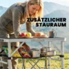 Campingtafel Klaptafel Met Netvak, 4 Hoogteverstellingen, Draaggreep Aluminium 60 X 40 X 26 60 Cm Zwart