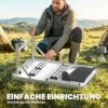 Campingtafel Klaptafel Met Netvak, 4 Hoogteverstellingen, Draaggreep Aluminium 60 X 40 X 26 60 Cm Zwart