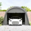Carport Tentgarage 3x6m Winterbestendig Waterdicht Opslagtent Met Afneembare Zijwanden Groot Roldeur, UPF50+