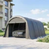 Carport Tentgarage 3x6m Winterbestendig Waterdicht Opslagtent Met Afneembare Zijwanden Groot Roldeur, UPF50+