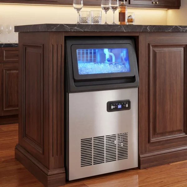 Commerciële IJsmachine, 45 Kg/24 Uur, Roestvrij Staal, Inbouw Of Vrijstaand, Zilver
