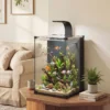 Compleet Aquariumset 36L Nano Aquarium Met LED verlichting Filtersysteem Pomp Circulatie 30 X 30 X 45,5 Cm Zwart