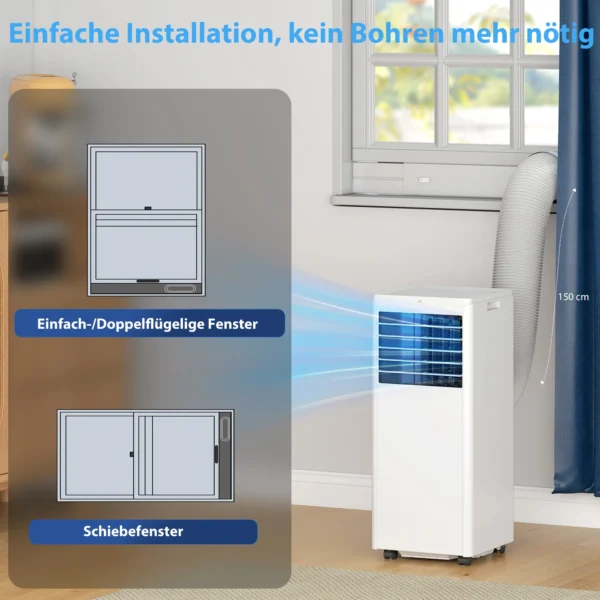 Draagbaar Klimaatapparaat 7000 BTU, 4 in 1 Airconditioning Met Koeling, Ontvochtiger, Ventilator, Slaapmodus