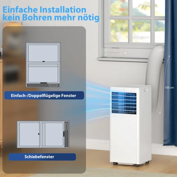 Draagbaar Klimaatapparaat 9000 BTU, 4 in 1 Met Koeling, Ontvochtiger, Ventilator, Slaapmodus