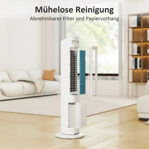Draagbare 3 in 1 Torenluchtkoeler Met 3 liter Watertank, 3 Snelheden En 3 Modi, Wit