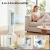 Draagbare 3 in 1 Torenluchtkoeler Met 3 liter Watertank, 3 Snelheden En 3 Modi, Wit