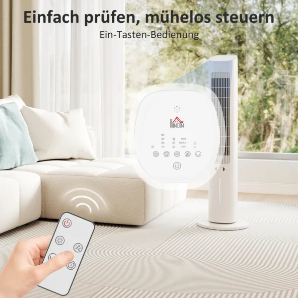 Draagbare 3 in 1 Torenluchtkoeler Met 3 liter Watertank, 3 Snelheden En 3 Modi, Wit