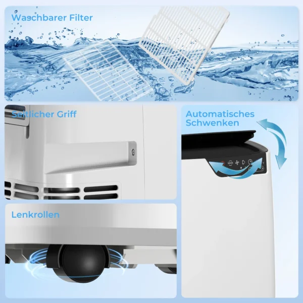 Draagbare Airconditioning 12000 BTU, Klimaatapparaat Met Koel , Ontvochtigings , Ventilator , Slaapmodus, WiFi Spraakbesturing