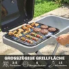 Draagbare Gasgrill 1 Brander 2,5kW Grillwagen Met Opvouwbare Rolwagen Grillrooster Zijtafel Deksel Thermometer