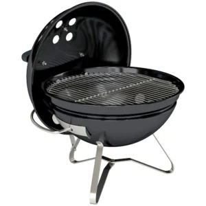Draagbare Houtskoolgrill Kogelgrill Met Deksel, Handvat, Verstelbare Ventilatieopeningen Voor Barbecue 41x41x44 Cm Zwart