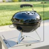 Draagbare Houtskoolgrill Kogelgrill Met Deksel, Handvat, Verstelbare Ventilatieopeningen Voor Barbecue 41x41x44 Cm Zwart