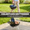 Draagbare Houtskoolgrill Kogelgrill Met Deksel, Handvat, Verstelbare Ventilatieopeningen Voor Barbecue 41x41x44 Cm Zwart
