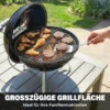 Draagbare Houtskoolgrill Kogelgrill Met Deksel, Handvat, Verstelbare Ventilatieopeningen Voor Barbecue 41x41x44 Cm Zwart