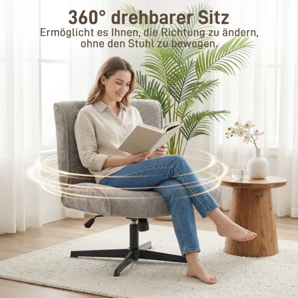 Draaibare Accentstoel, Fluweel Gestoffeerde Lounge Stoel Met Hoogteverstelling Voor Woonkamer, Kantoor, Grijs