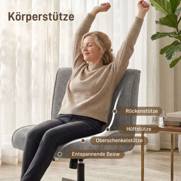 Draaibare Accentstoel, Fluweel Gestoffeerde Lounge Stoel Met Hoogteverstelling Voor Woonkamer, Kantoor, Grijs