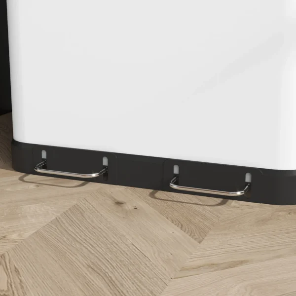 Dubbele Vuilnisbak, 2 X 30L, Vingerafdrukbestendig, Pedaal, Uitneembare Binnenbakken, Grijs