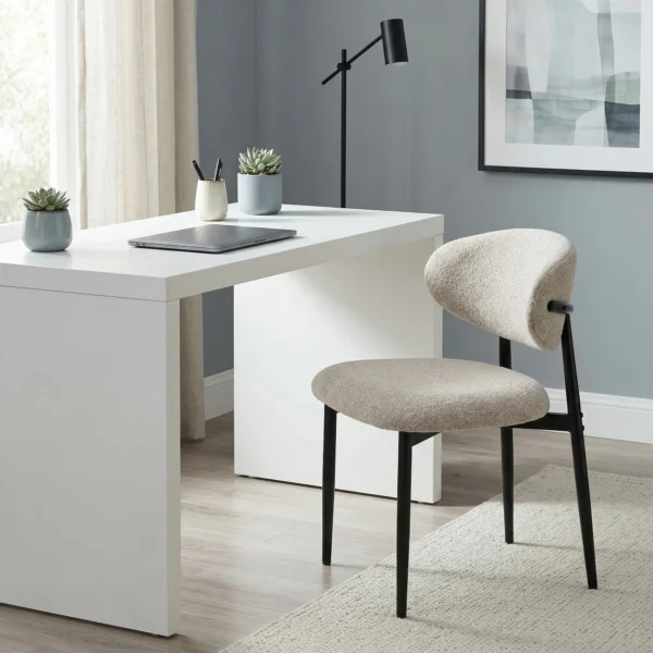 Eetkamerstoelen Gestoffeerd Keukenstoelen Met Stalen Poten Beige