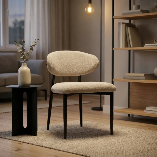 Eetkamerstoelen Gestoffeerd Keukenstoelen Met Stalen Poten Beige