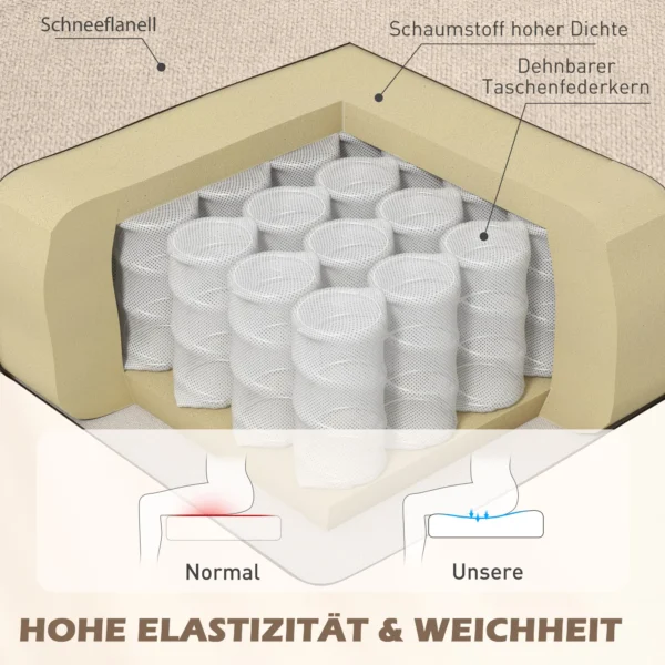 Elegante Oorfauteuil, Dik Gestoffeerd, Afneembare Hoes, 74 X 87 X 102 Cm, Beige