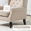 Elegante Oorfauteuil, Dik Gestoffeerd, Afneembare Hoes, 74 X 87 X 102 Cm, Beige