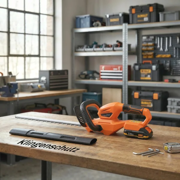 Elektrische Heggenschaar Accu Elektrische Heggensnijder Met 100 W Motorvermogen Draadloos 51cm Snijlengte ABS Oranje