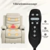 Elektrische Relaxstoel Met Opsta hulp, Massage, Verwarming, USB aansluitingen, PU, Crème