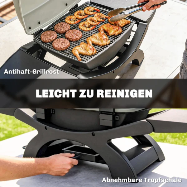 Elektrische Tafelgrill 2300W 23x71 Cm Draagbaar Elektrogrill Met Anti aanbaklaag Grillroosters Vetopvangbak