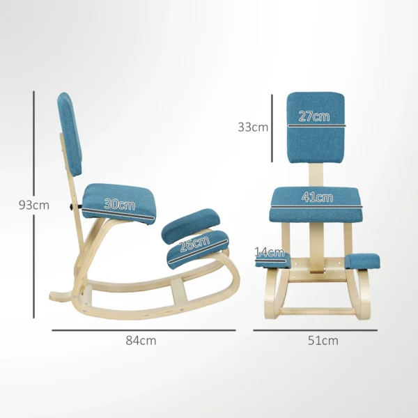 Ergonomische Kniestoel, Kniehocker Gezondheidsstoel Voor Thuis, Kantoor, Meditatie Donkerblauw
