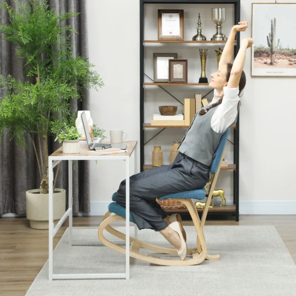 Ergonomische Kniestoel, Kniehocker Gezondheidsstoel Voor Thuis, Kantoor, Meditatie Donkerblauw