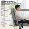 Ergonomische Massage Bureaustoel Met 4 Kneedpunten, Directiestoel Met Hoge Butterfly Rugleuning, Brede Zitting, Grijs