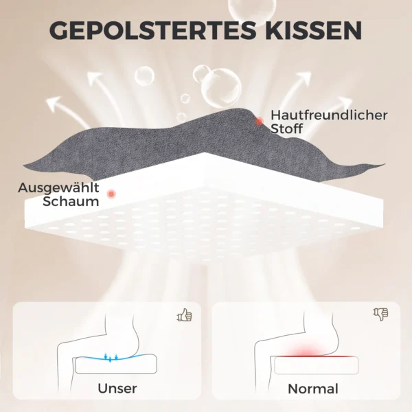 Ergonomische Massage Bureaustoel Met 4 Kneedpunten, Directiestoel Met Hoge Butterfly Rugleuning, Brede Zitting, Grijs