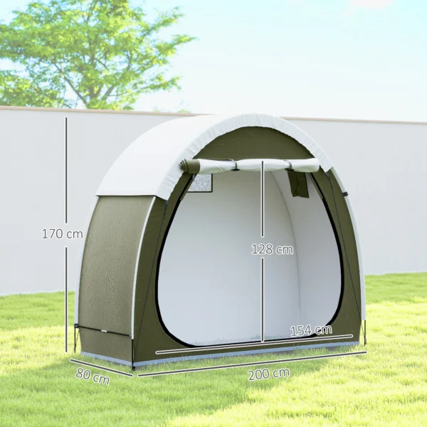 Fietstent Voor 2 Fietsen Fietsgarage Met Ventilatie UPF50+ Waterdicht 210D Oxford 200 X 80 X 170 Cm