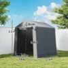 Garage Tent 2,3 X 1,9 M Waterafstotend Gereedschapstent Met Rolbare Ritsdeur Ventilatie Zadeldak Donkergrijs
