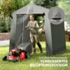 Garage Tent 2,3 X 1,9 M Waterafstotend Gereedschapstent Met Rolbare Ritsdeur Ventilatie Zadeldak Donkergrijs