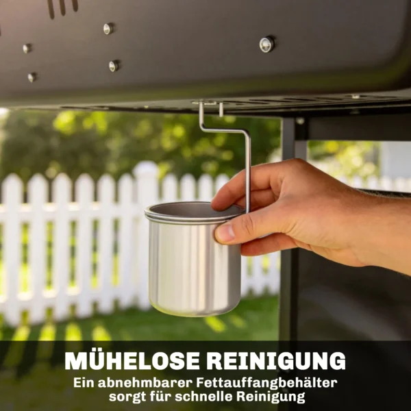 Gasgrill 5 KW 2 Branders BBQ Grillwagen Roestvrij Staal Incl. Zijtafel Ondermand Frontafdekking Thermometer Emaille Grillrooster