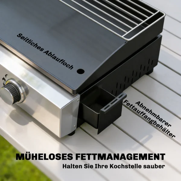 Gasgrill 5 KW Draagbare Tafelgrill Met 2 Branders Keramische Lakcoating Grillrooster Warmhoudrooster