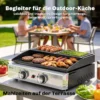 Gasgrill 5 KW Draagbare Tafelgrill Met 2 Branders Keramische Lakcoating Grillrooster Warmhoudrooster