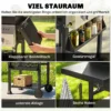 Gasgrill 9 KW 3 Branders BBQ Grillwagen Roestvrij Staal Incl. Inklapbare Zijtafel Kruidenhouder Onderplank 6 Haken