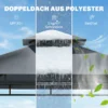 Grillpaviljoen 2,4 X 1,4 M, Windbestendige Grill Overkapping Met Dubbel Dak Ventilatieopening Zijplanken