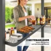 Grillpaviljoen 2,4 X 1,4 M, Windbestendige Grill Overkapping Met Dubbel Dak Ventilatieopening Zijplanken