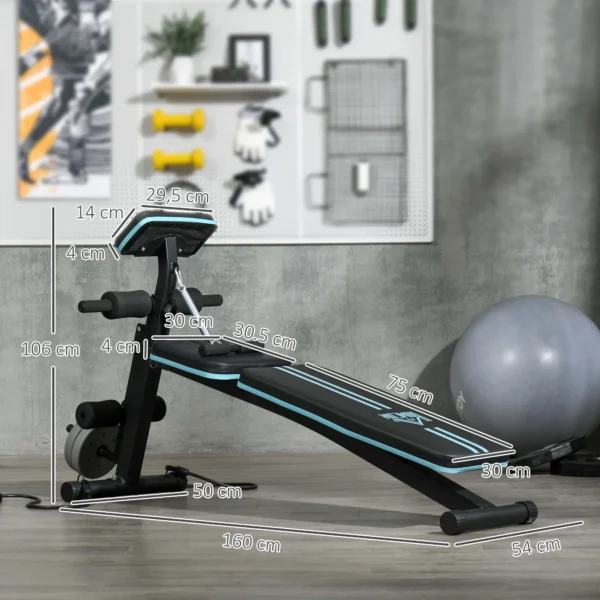 Haltersbank, Opvouwbare Trainingsbank Met 7 voudig Verstelbare Rugleuning, Fitnessbank Tot 120 Kg Belastbaar, Blauw