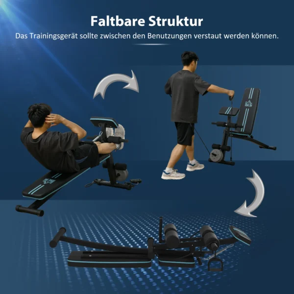 Haltersbank, Opvouwbare Trainingsbank Met 7 voudig Verstelbare Rugleuning, Fitnessbank Tot 120 Kg Belastbaar, Blauw