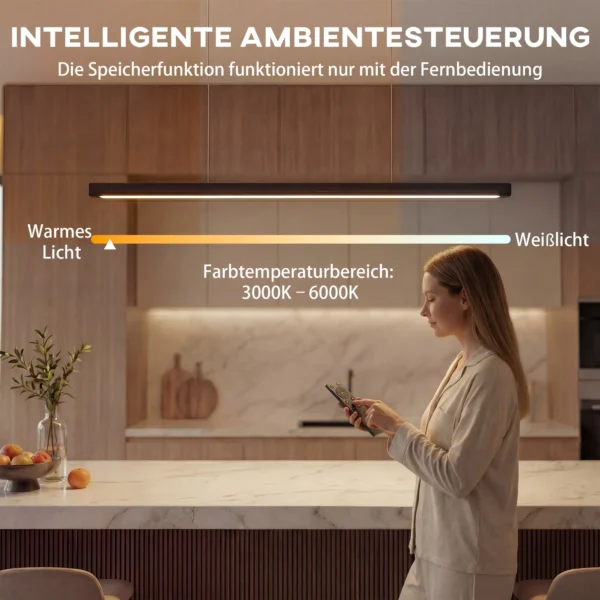 Hanglamp Met Afstandsbediening En Geheugenfunctie, Dimbaar Met Instelbare Kleurtemperaturen