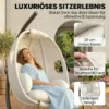 Hangstoel Met Frame, Opvouwbare Hangmand Met Dik Zitkussen, Verstelbare Hoogte, Veiligheidsgordel Tot 120 Kg