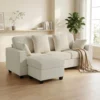 Hoekbank Met Omkeerbare Chaise Longue, 3 zits Bank Met Fluwelen Look, Brede En Diepe Zitruimte, Verenkussens, Beige