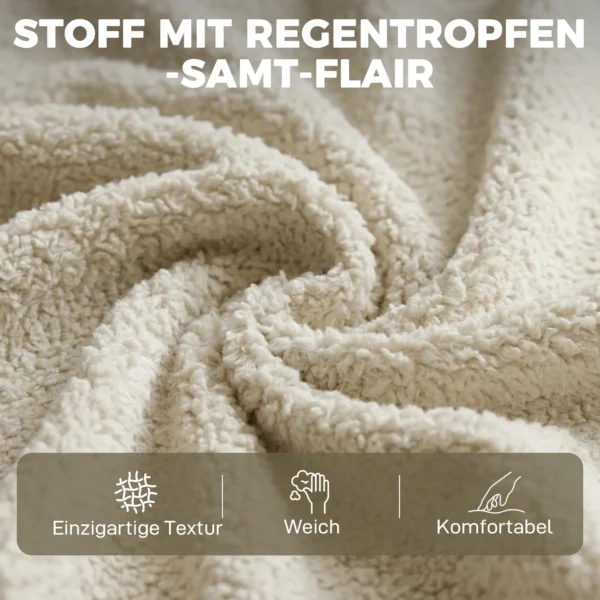 Hoekbank Met Omkeerbare Chaise Longue, 3 zits Bank Met Fluwelen Look, Brede En Diepe Zitruimte, Verenkussens, Beige