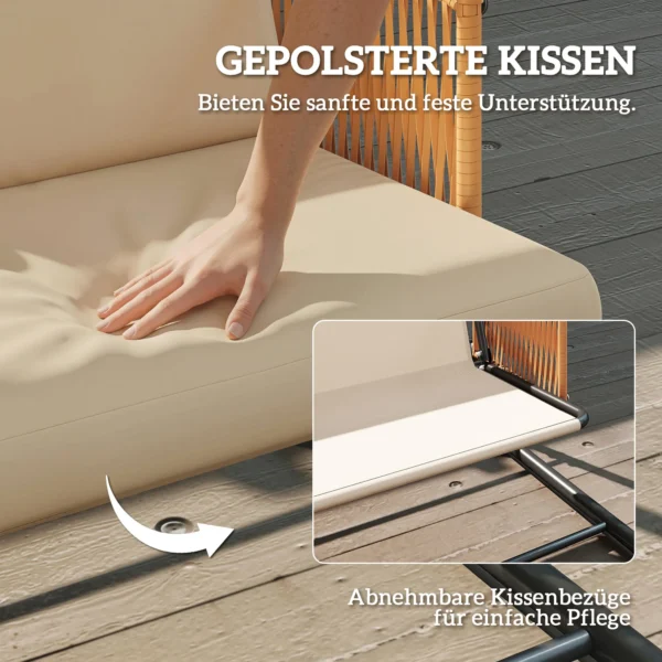 Hollywoodschommel, 3 zits Tuinschommel Met Verstelbaar Zonnedak Afneembaar Ademende Zitkussen