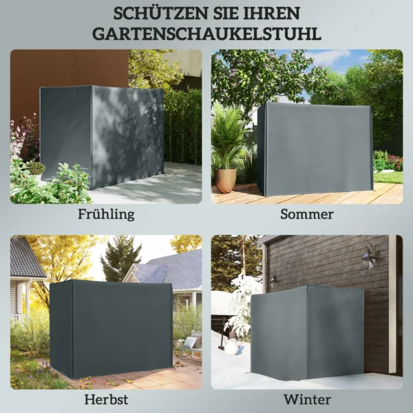 Hollywoodschommel Hoes 3 Zitter Waterdicht Beschermhoes Voor Tuinschommel Oxford Stof 220 X 125 X 172 Cm, Grijs